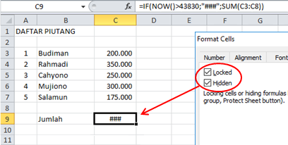 hide protek sel excel 2